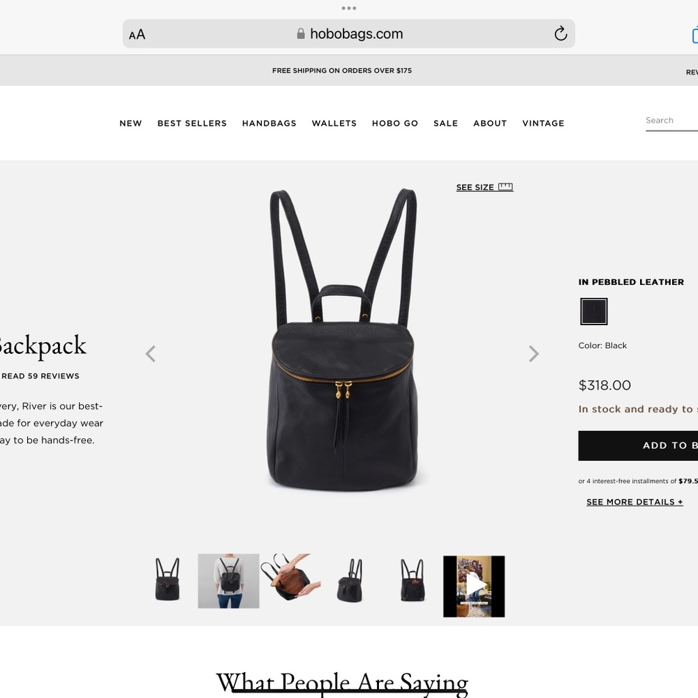 HOBO RIVER BACKPACK IN WALNUT PEBBLED BROWN/EXQUISITE  ONLY USED ONCE